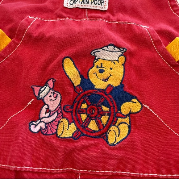 Vintage 90s Winnie the Pooh Toddler Overalls Dress | Disney Baby Jumper 2T - Picture 2 of 7
